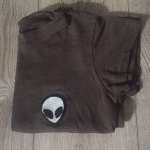 john galt dark olive green alien tee